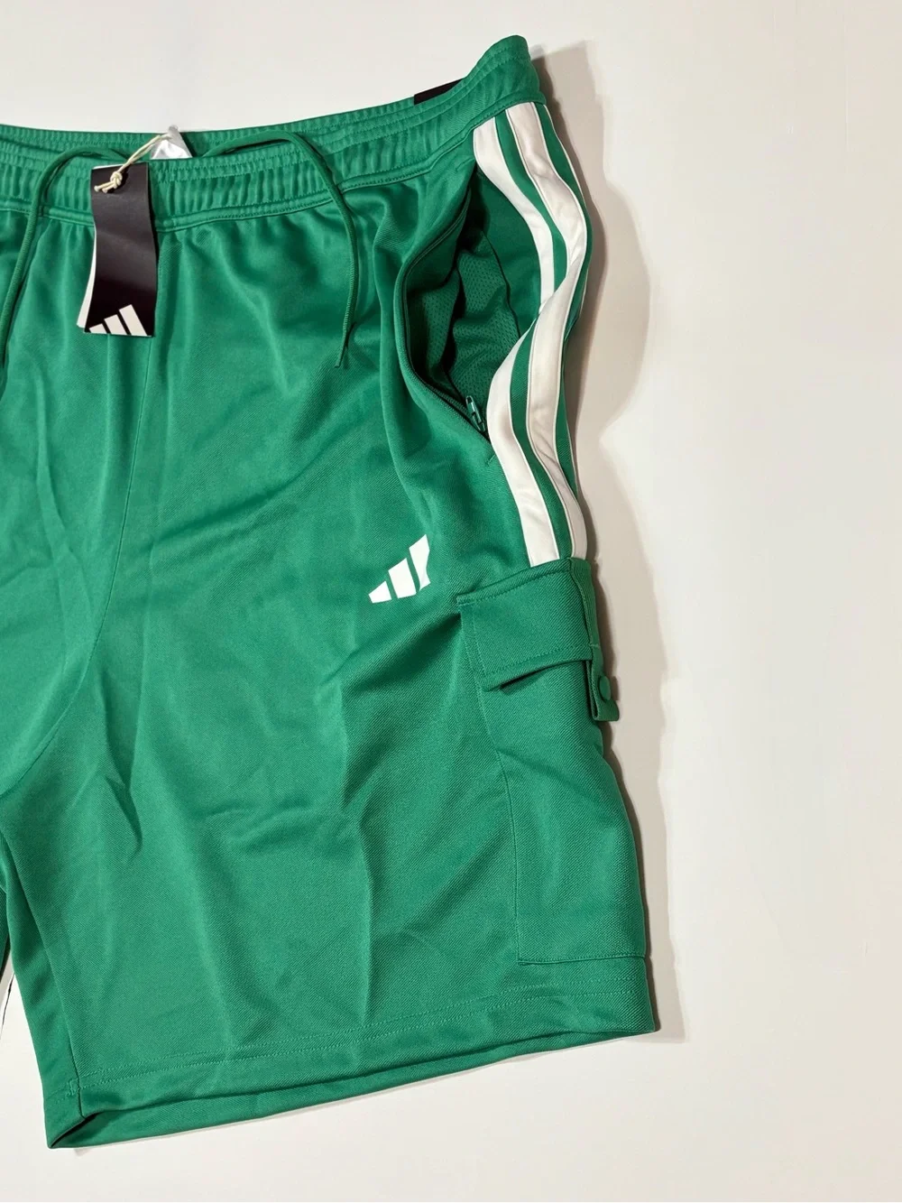 adidas originals Green Men’s 2XL Athletic Shorts with White Side Stripes